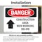 Signmission Construction Area Men Working Above Danger Sign, Vinyl Decal, 10in W x 7in L, 2PK OS-2PACK-DS-D-710-L-1931 - alternate 6